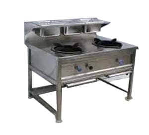Two Burner Indian Gas Range With Gravy Pot
